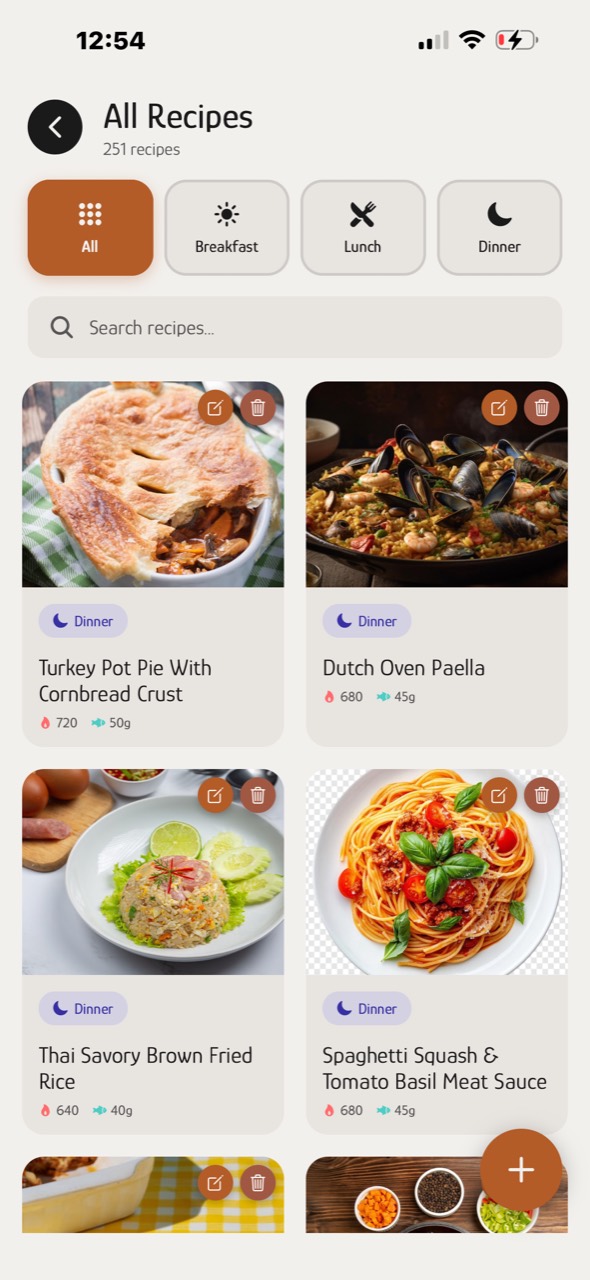 Meal planning and recipes
