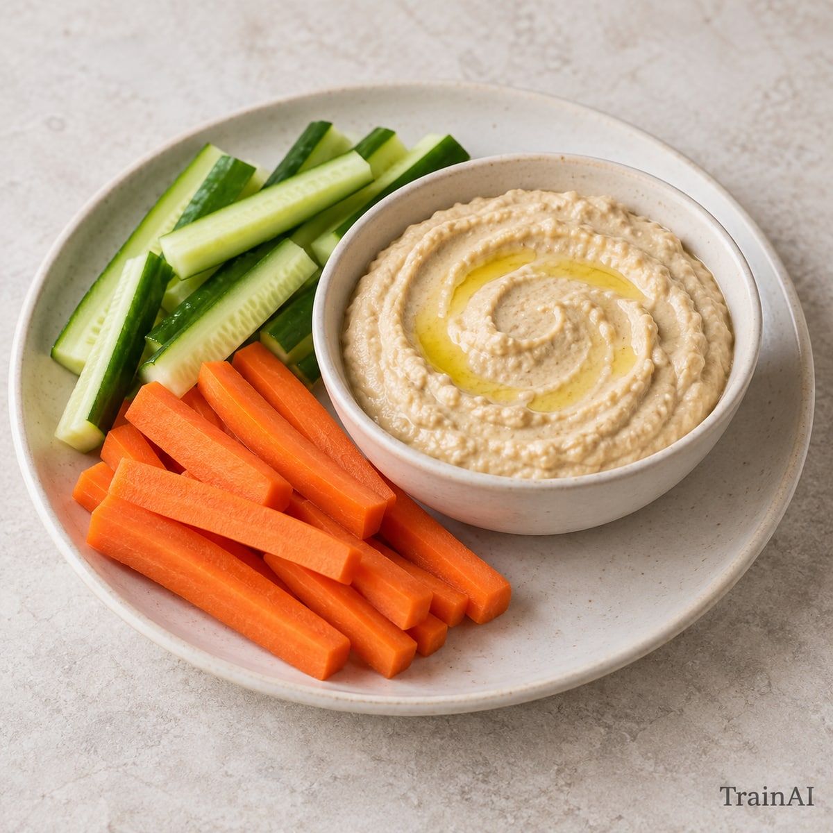 Lemon White Bean Dip and Vegetables, prepared and served
