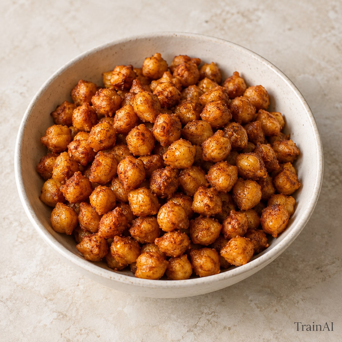 Paprika Roasted Chickpeas, prepared and served