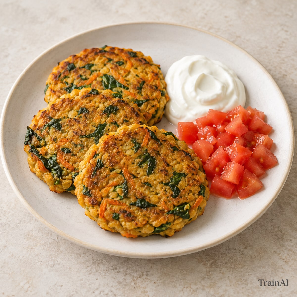 Red Lentil Savory Pancakes, prepared and served